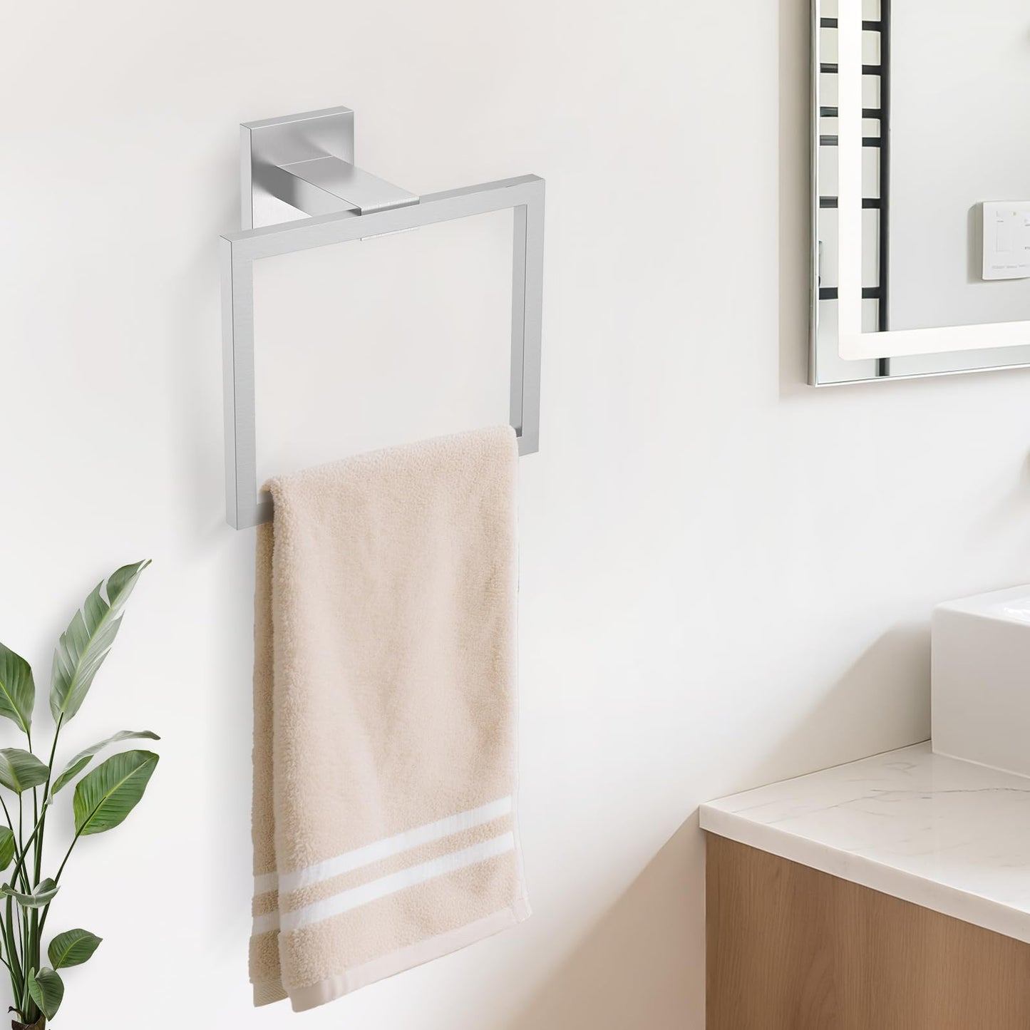 TURS 10-Piece Bathroom Hardware Accessories Set Brushed Nickel Towel Bar Holder Set SUS304 Stainless Steel Towel Racks for Bathroom Wall Mounted, 23.6-Inch