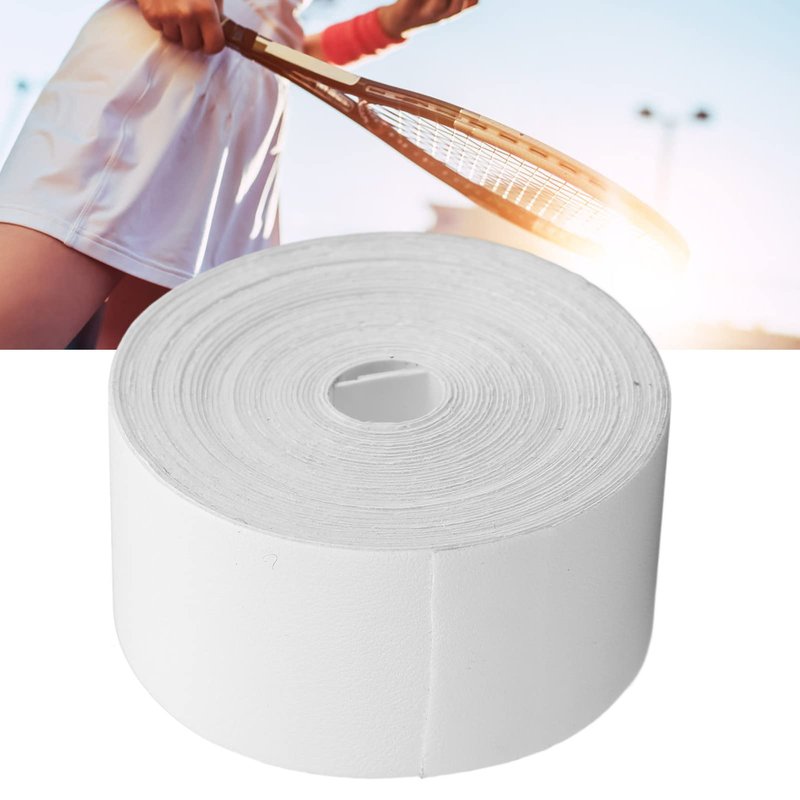 OUKENS Tennis Racket Protection Tape, 5m Premium PU Widened Squash White Racket Head Edge Protective Guard, for Tennis/Badminton/Pickleball Paddle/Golf Club, Easy Apply and No Residue