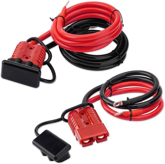 Heavy Duty 7 FT Quick Disconnect Winch Power Cable - 4 AWG Copper Wiring
