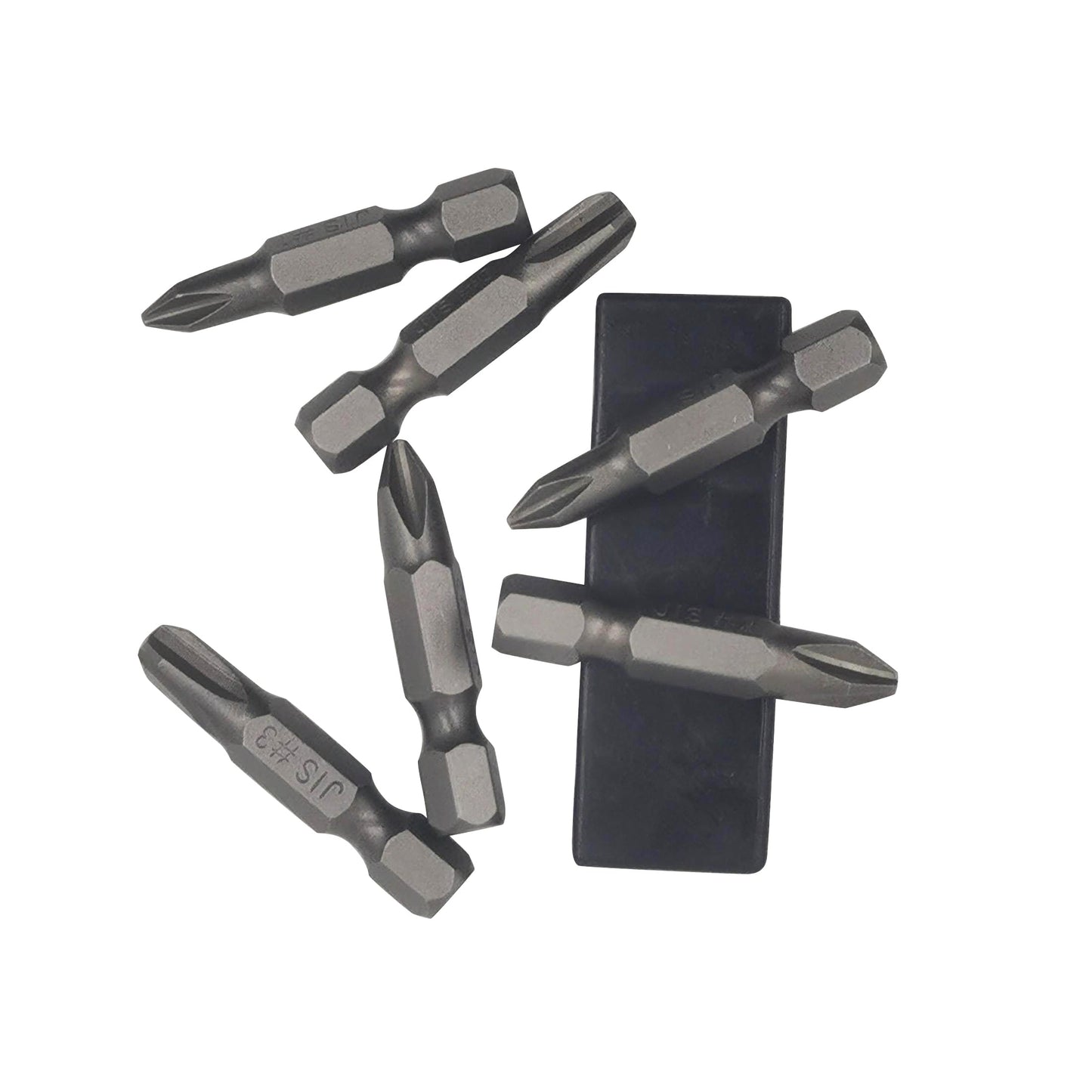 6Pcs 35mm JIS Screwdriver Bit Set with Magnetic Tip, 1/4 Hex Shank, S2 Alloy Steel & 6-Slot Storage Strip – Perfect for Japanese Motorcycles, Cars, Bicycles, and Equipment (JIS #1x2#2x2#3x2)