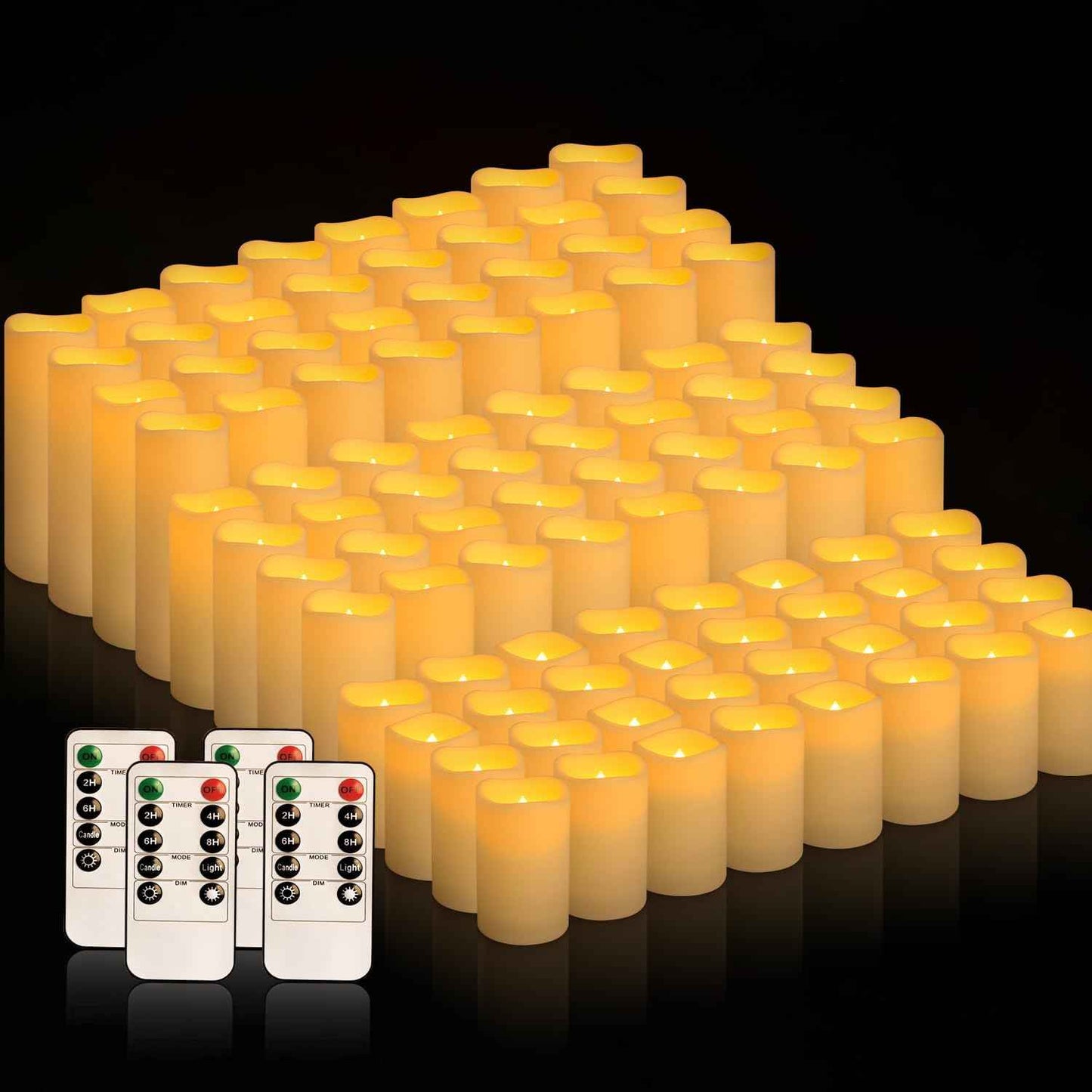 24-Pack Remote Control LED Flameless Candles - 3D Flame Timer Candles for Home, Weddings & Holidays