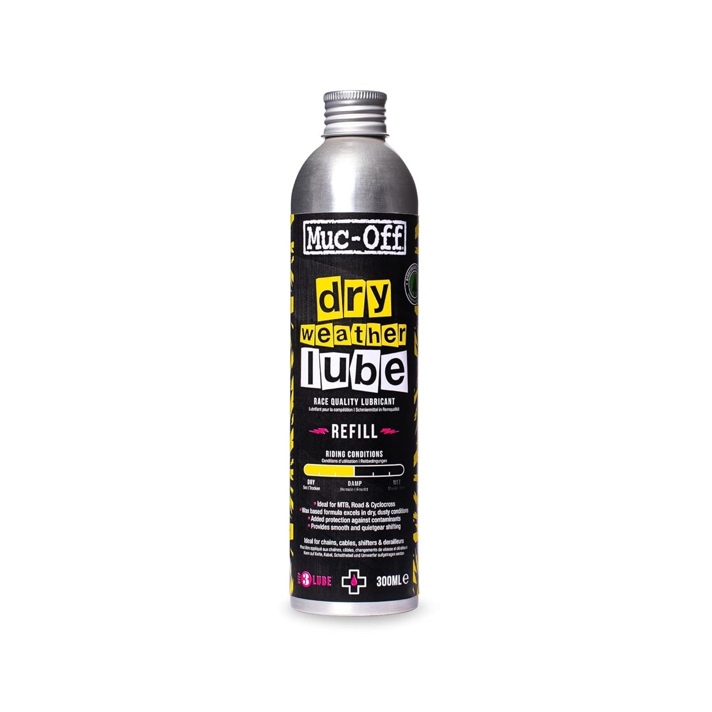 Muc-Off Dry Chain Lube - Biodegradable Bike Chain Oil for Dry Weather | 10.14 fl oz Refill