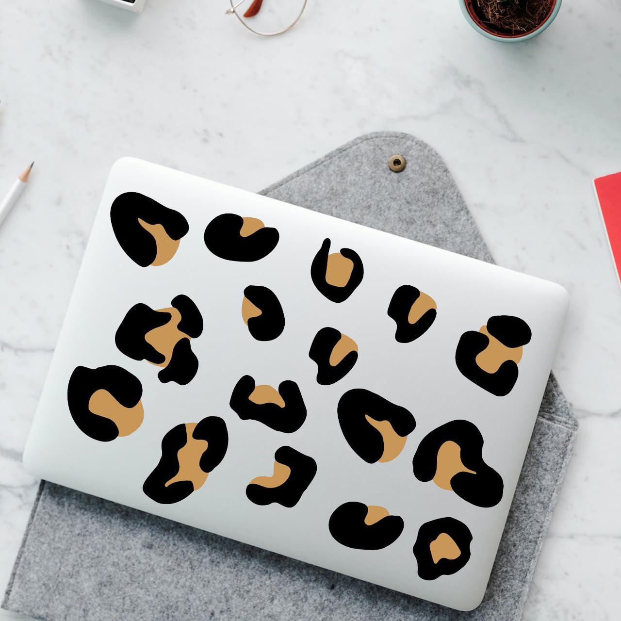 12 Sheets 348 Pcs Leopard Print Wall Decals - Cheetah Print Wallpaper for Bedroom, Living Room, Classroom Decoration