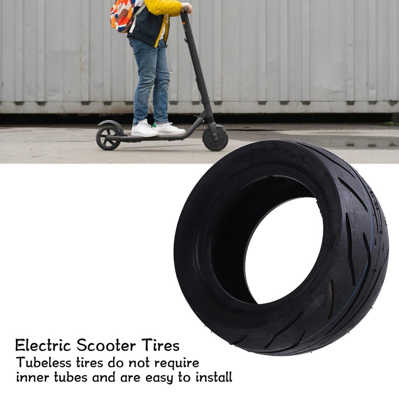 SPYMINNPOO 10 Inch Electric Scooter Tire, 10x4.50 6 Tubeless Rubber Tire for Smooth Riding Experience, Comfortable Driving