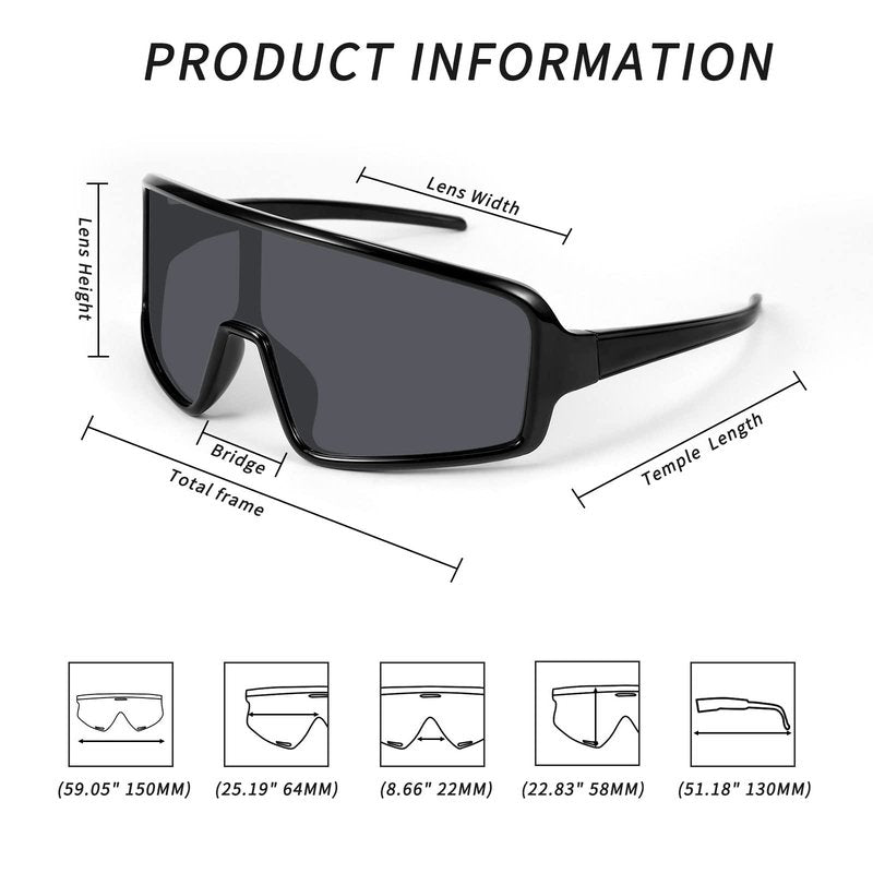 WANWAN Men and Women's Sunglasses, Cycling Sports Glasses 80s Baseball Glasses for Youth Kids Teens