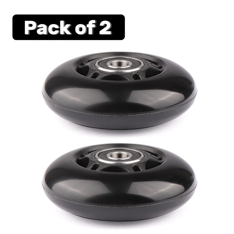 WHEELGOO 2-Pack PU Luggage Suitcase Replacement Wheels Repair Kit w/ABEC-7 Bearings and 6mm Axles for Trolley Carry-on Roller Travel Bag (70 * 24mm)