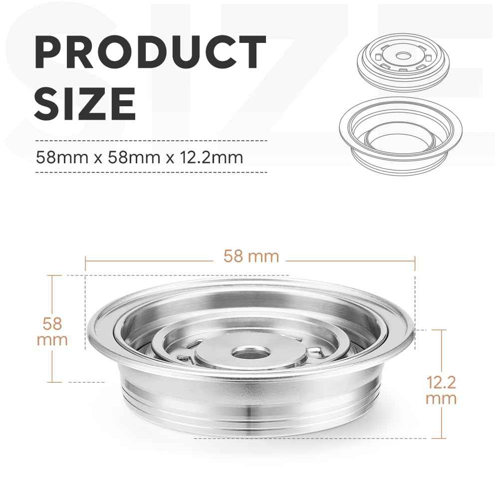 Reusable N espressoVertuo Pod Adapter Compatible with Delonghi ENV135/VertuoLine GCA1, BENFUCHEN Stainless Steel Coffee Capsule Converter For VertuoMachine, Brewing NS Coffee (Brewing 150 ML/5 oz)