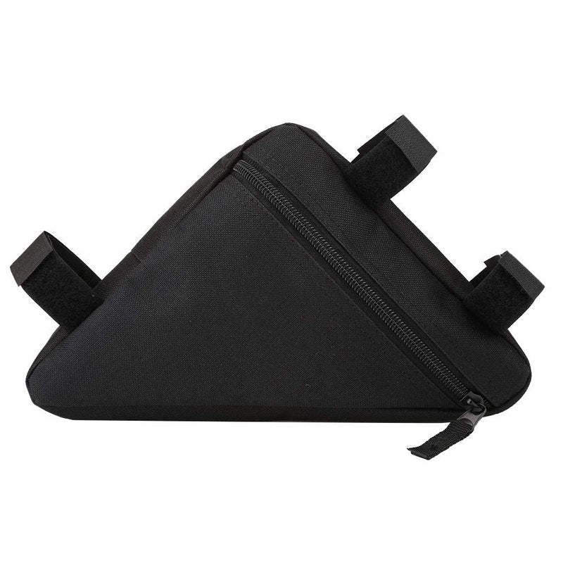 Triangle Frame Bag Triangle Frame Bag Ox Fabric Quick Release Front Saddle Cycling sories Top Tube Triangle Tool Bag (Black Blue) (White Character Black Back)