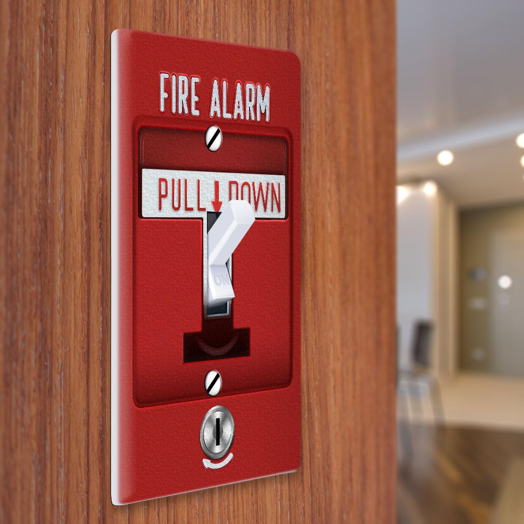 WIRESTER Single Gang Toggle Light Switch Plate/Wall Plate Cover - Fire Alarm