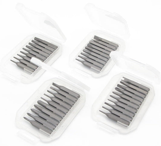 qiipii Precision S2 Steel 4mm screwdriver bit set 38pcs - Phillips 000 00 and more, Flathead, Torx 2 3 4 5 6, Torx Security, Pentalobem, Hex, Tri-Wing, Triangle, U-shaped Bits in Case Collection