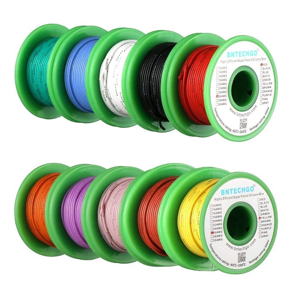 16 AWG Silicone Wire Kit - 10 Colors, 25 ft Each, Flexible Tinned Copper