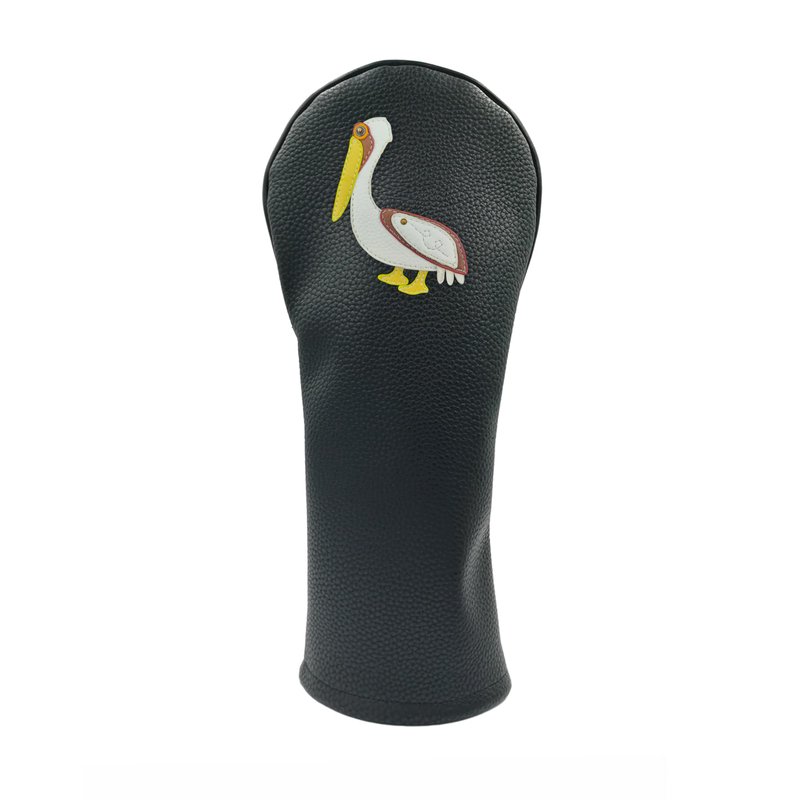 Pelican PU Leather Golf Club Covers Driver Headcovers Fairway Woods Hybrid Protector with Interchangeable Number Tag