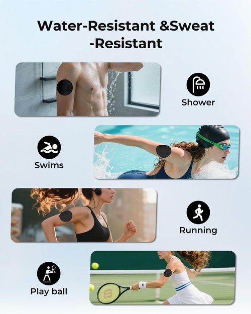 Libre 3 Sensor Covers Waterproof- 20pcs Sensor Covers for Libre 3, Adhesive Patches for CGM,Backing with Easy-Peel Tab for 10-14 Days Full Cover No Glue in Center (Black)