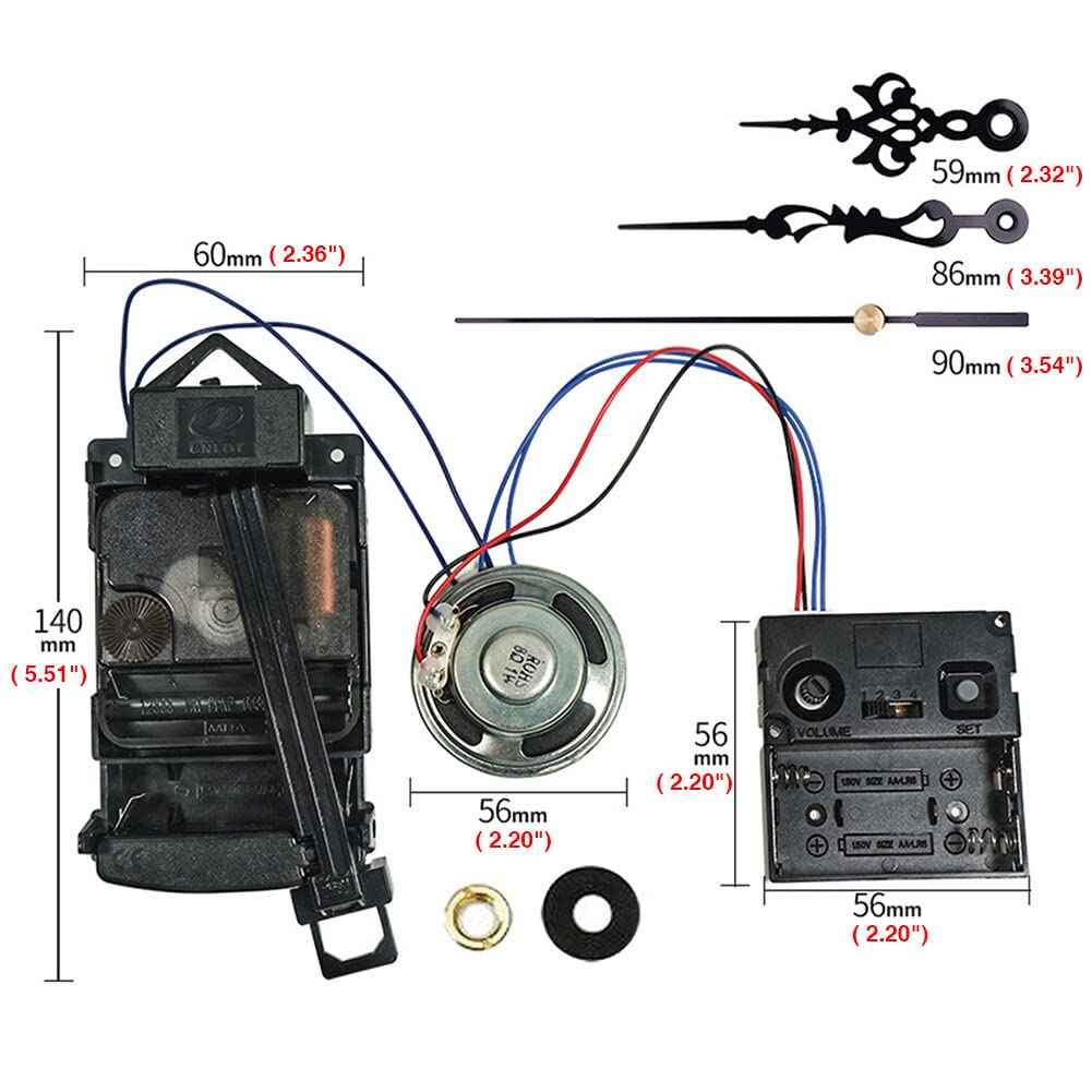 EUBUY Quartz Pendulum Clock Movement Mechanism Repair Parts Replacement Kit Battery Powered Chime Music Box Wall Clock Movement Pendulum Clock
