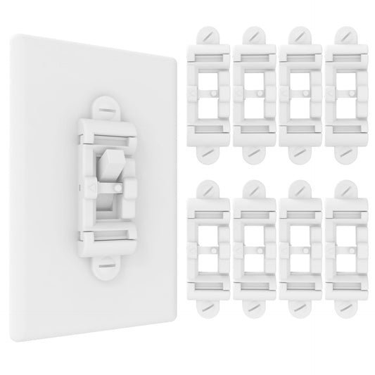 Light Switch Cover Guard,Toggle Lightswitch Coverplate Lock,Child Proof Light-Switch Plate Cover Prevents Kids or Accidental Turned On/Off (Gross White, 8 Pack)