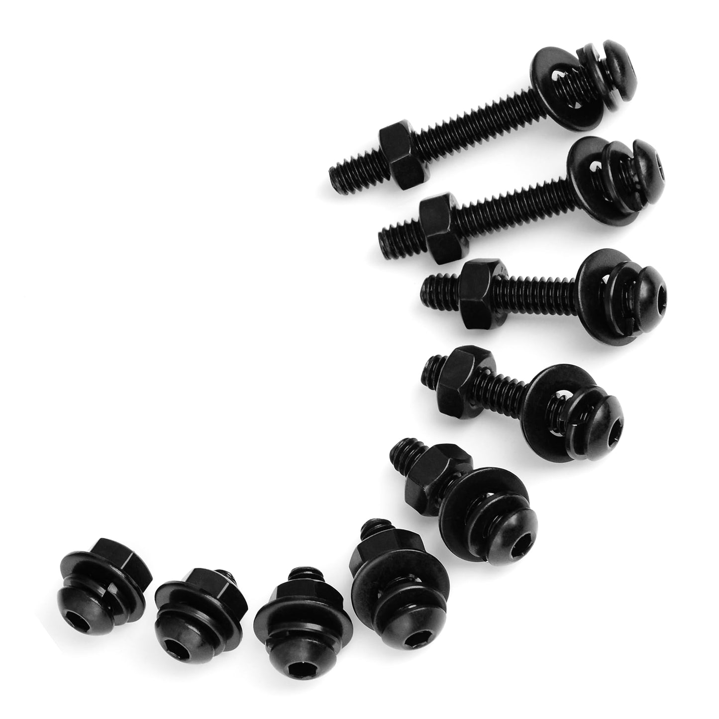 (20Sets) 1/4-20 Bolt x 3/4" Button Head Socket Cap Bolts Screws, Black Oxide 304 Stainless Steel Nuts and Bolts, 18-8 Allen Screws, Nuts and Bolts Assortment Kit, Fully Threaded Hex Spanner by Mywish