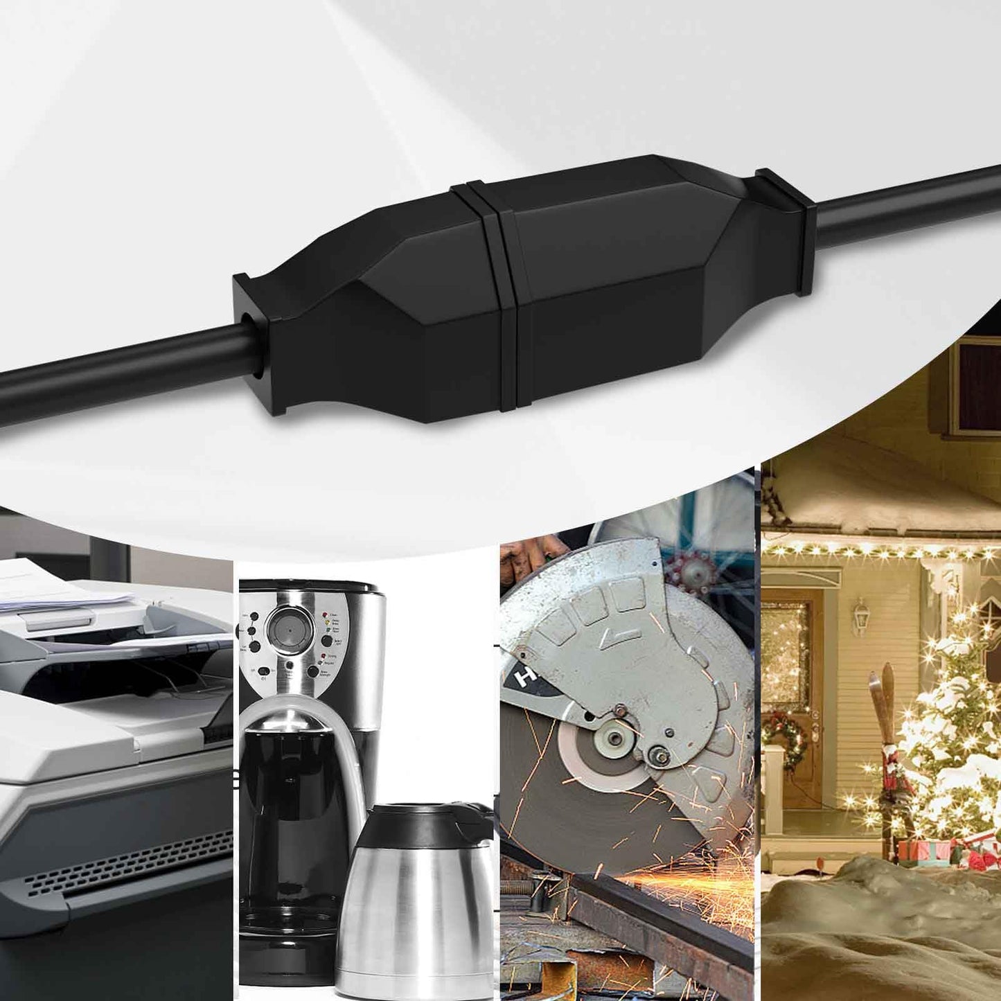 STARELO 5PCS Electrical Replacement Plug NEMA 5-15P Extension Cord Ends Black Shell 125V 15A 2Pole 3Wire.(Male)