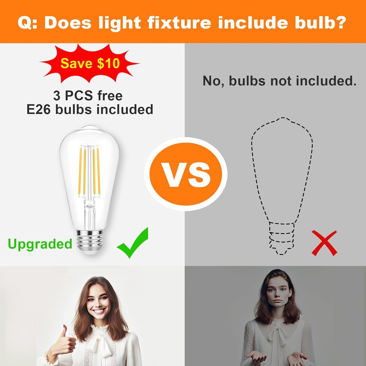 Modern Black 3-Light Bathroom Vanity Light Fixture with Clear Glass Shades - 2 Pack