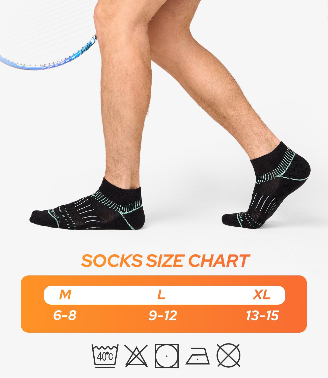 BAMBOO COOL Mens Ankle Socks Bamboo Viscose Athletic Moisture-Wicking Low Cut Running Cushioned Socks