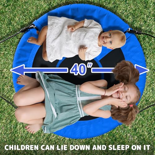 AOBOTE 40 Inch Saucer Tree Swing for Kids with 660lb Capacity Waterproof Oxford Fabric AB010006-1