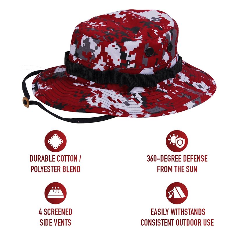 Rothco Boonie Hat, Red Digital Camo, Size 7 3/4