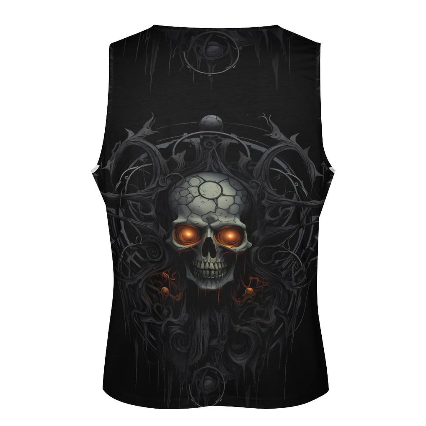 HOTYD Men's Shirts Tank Tops Skull Men Undershirts Summer Big and Tall Shirt for Men 3D Printed Vintage Graphic Sleeveless Cotton Muscle Slim Fit Shirts Black 3XL
