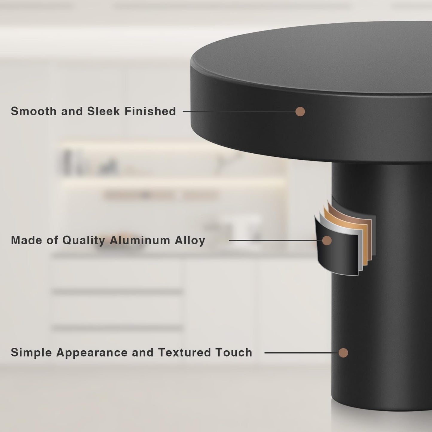 DonYoung 4 Pack Cabinet and Drawer Knobs, Bifold Barn Door Handle- Stylish Round Pulls for Bi-Folding Sliding Barn Door, Kitchen, Dressers, Cupboard and Closets, Matte Black