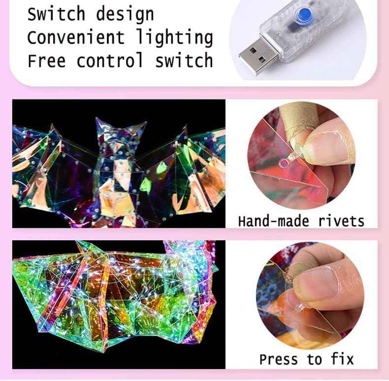 Spooky Ghost LED Lights - 2 Pcs Prismatic Iridescent Halloween Decorations for Indoor Use