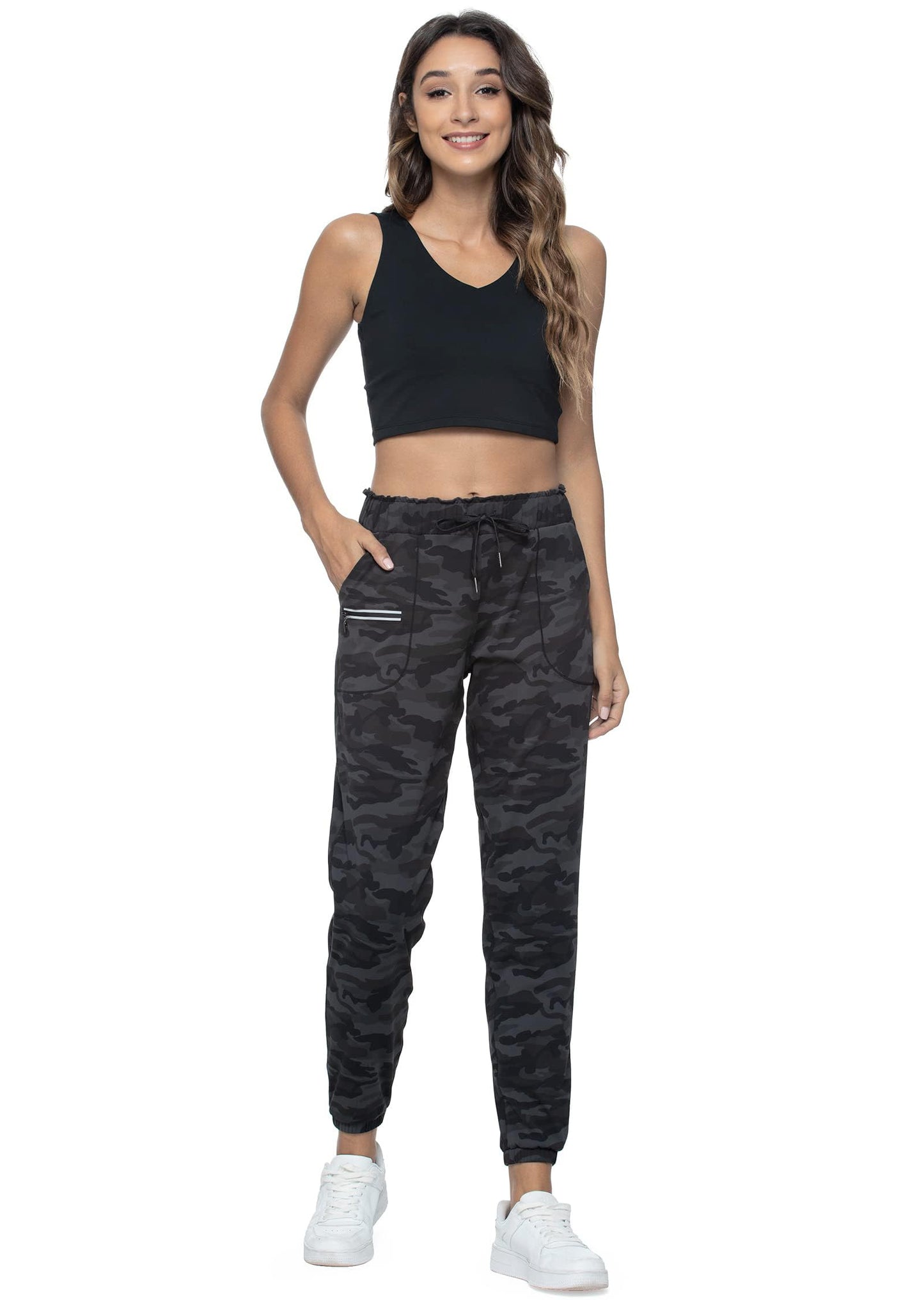 Haowind Joggers for Women with Pockets Elastic Waist Workout Sport Gym Pants Comfy Lounge Yoga Running Pants