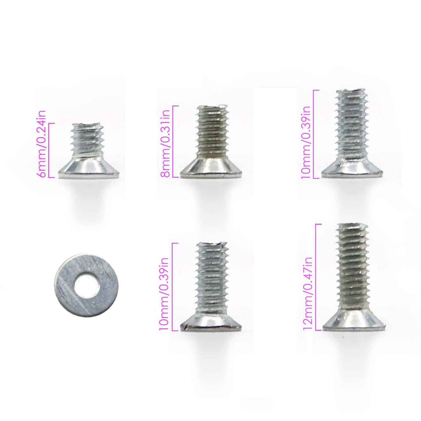 Kado Monitor Mounting Hardware Kit Set - 30pcs Assorted M4 Screws Cross Countersunk Head M4x6mm M4x8mm M4x10mm M4x12mm, Phillips Screws Flat Head Accessories for Monitor Wall Mounting and Arm Mounting