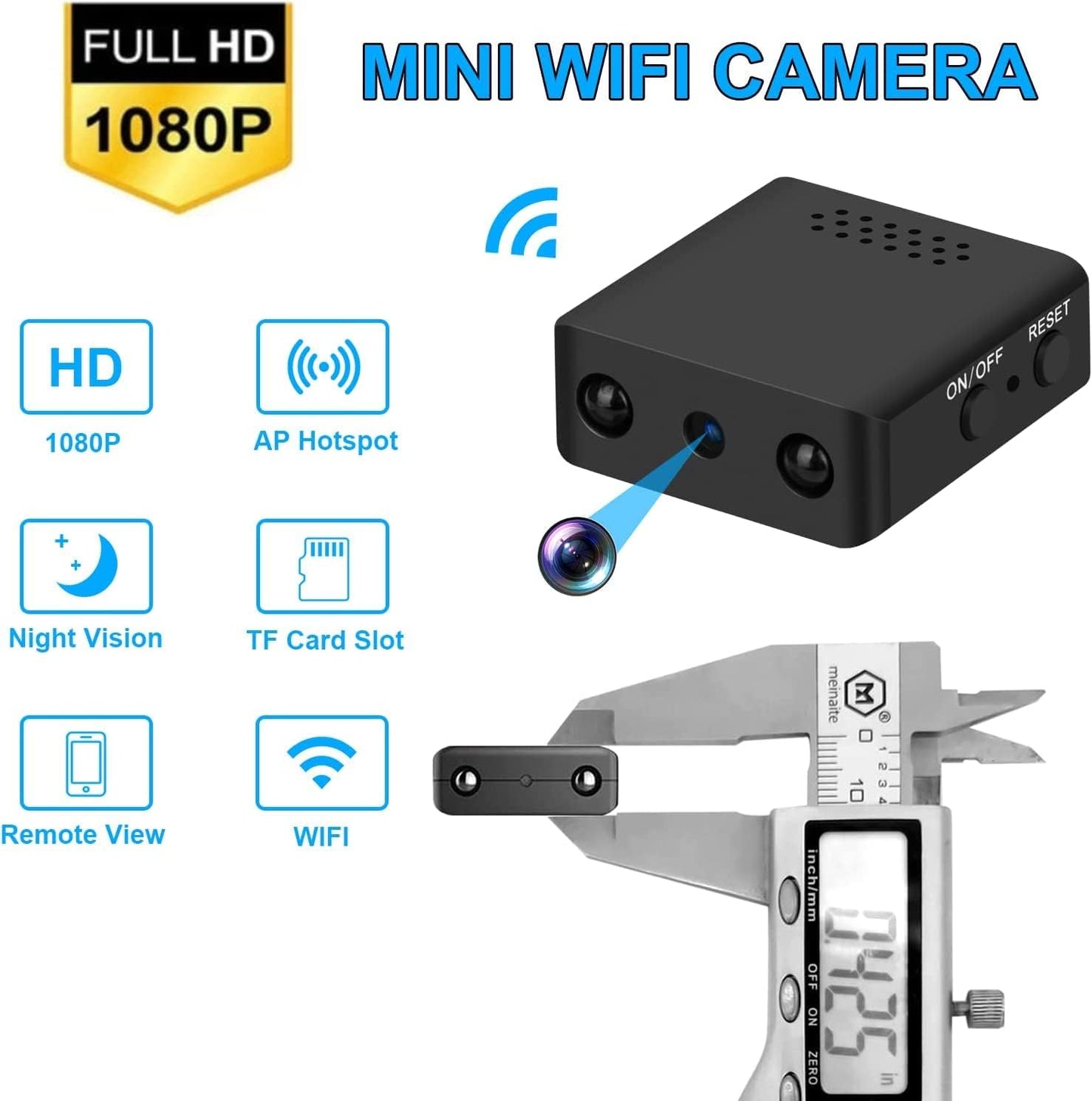 Mini Home WiFi Camera Wireless Security Camera Body Indoor Outdoor Cameras, Small Cam Home 1080P Ultra HD WiFi & SD Cameras, Remote Viewing for Security with APP, Night Vision, Motion Detection