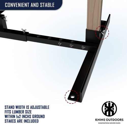 KNINE OUTDOORS Shooting Target Stand - Durable Adjustable Base for Paper Targets | H Shape, 2 Pack