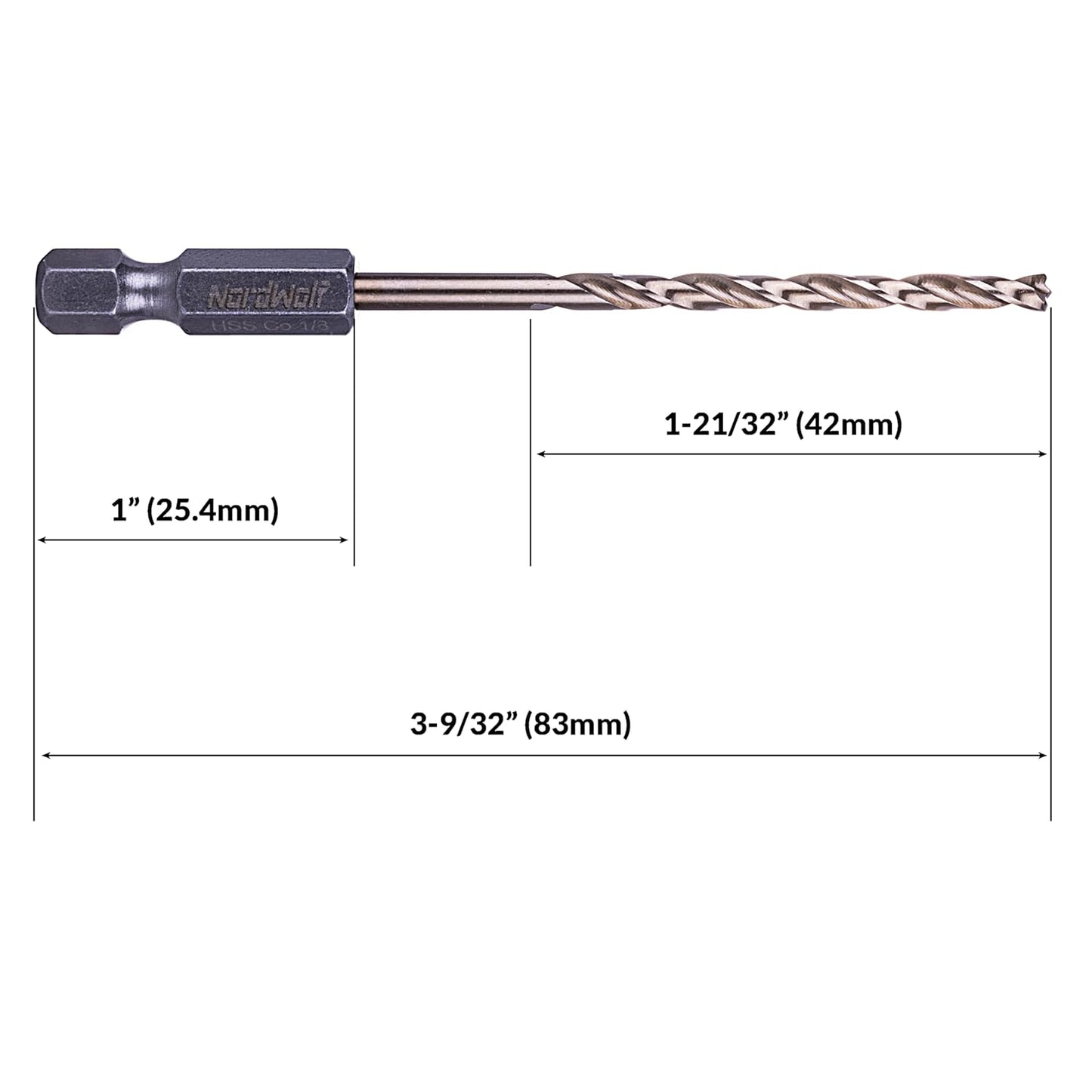21-Piece Cobalt Drill Bit Set for Stainless Steel & Hard Metals - Jobber Length, 1/4" Hex Shank, SAE Sizes in Storage Case