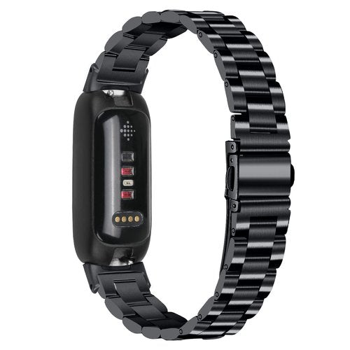 Limque Stainless Steel Band Compatible with Fitbit Inspire 3, Adjustable Metal Watch Bands Bracelets,Wristband Replacement for Women Men(Black)