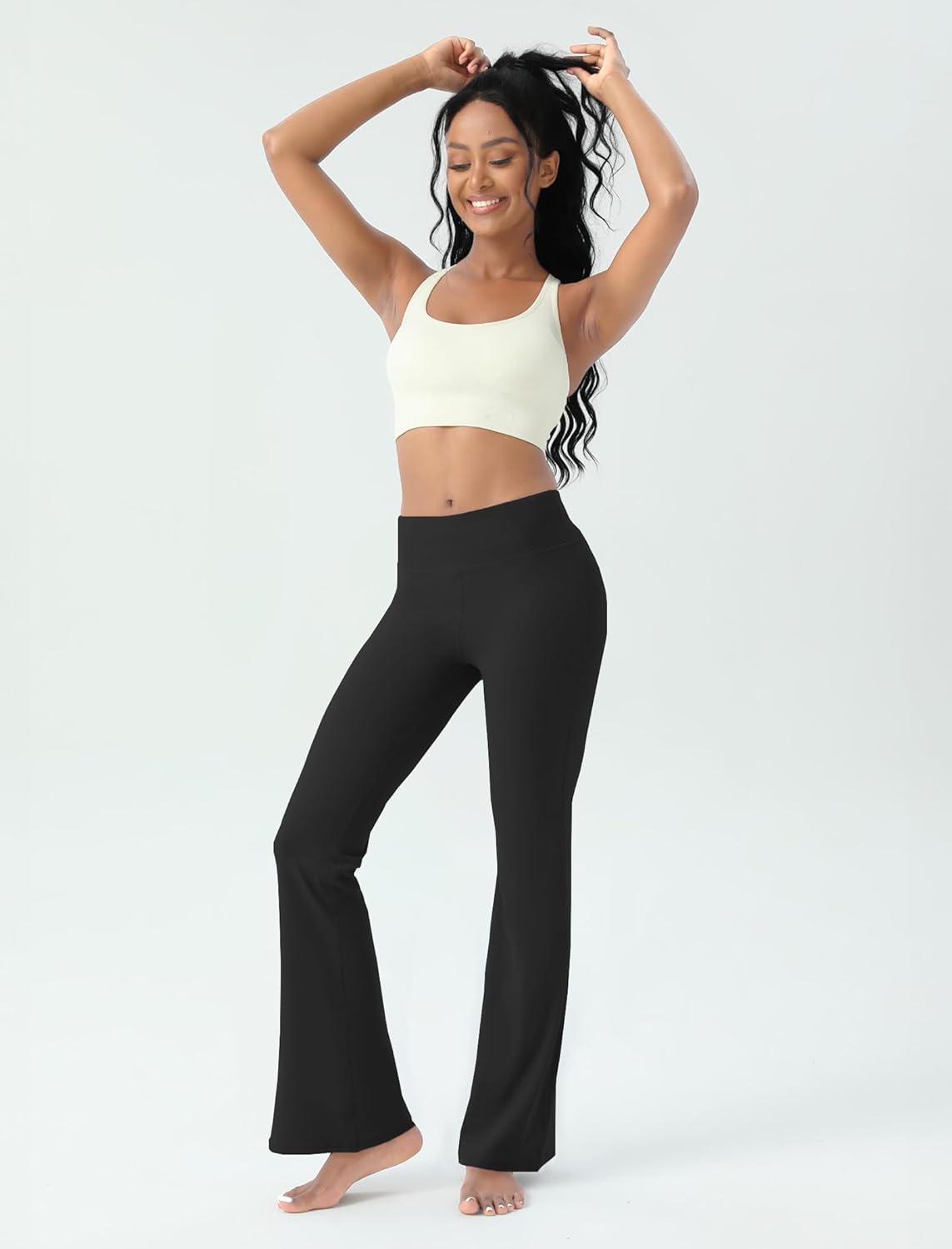 Skiennix Women's Yoga Pants - High Waisted Bootcut Flare Leggings with Tummy Control | Comfortable Fit