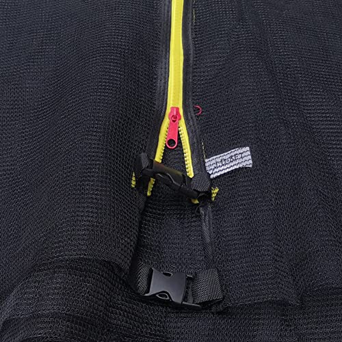 Trampoline Enclosure Net with Zipper & Buckle, Safety for Round Frames