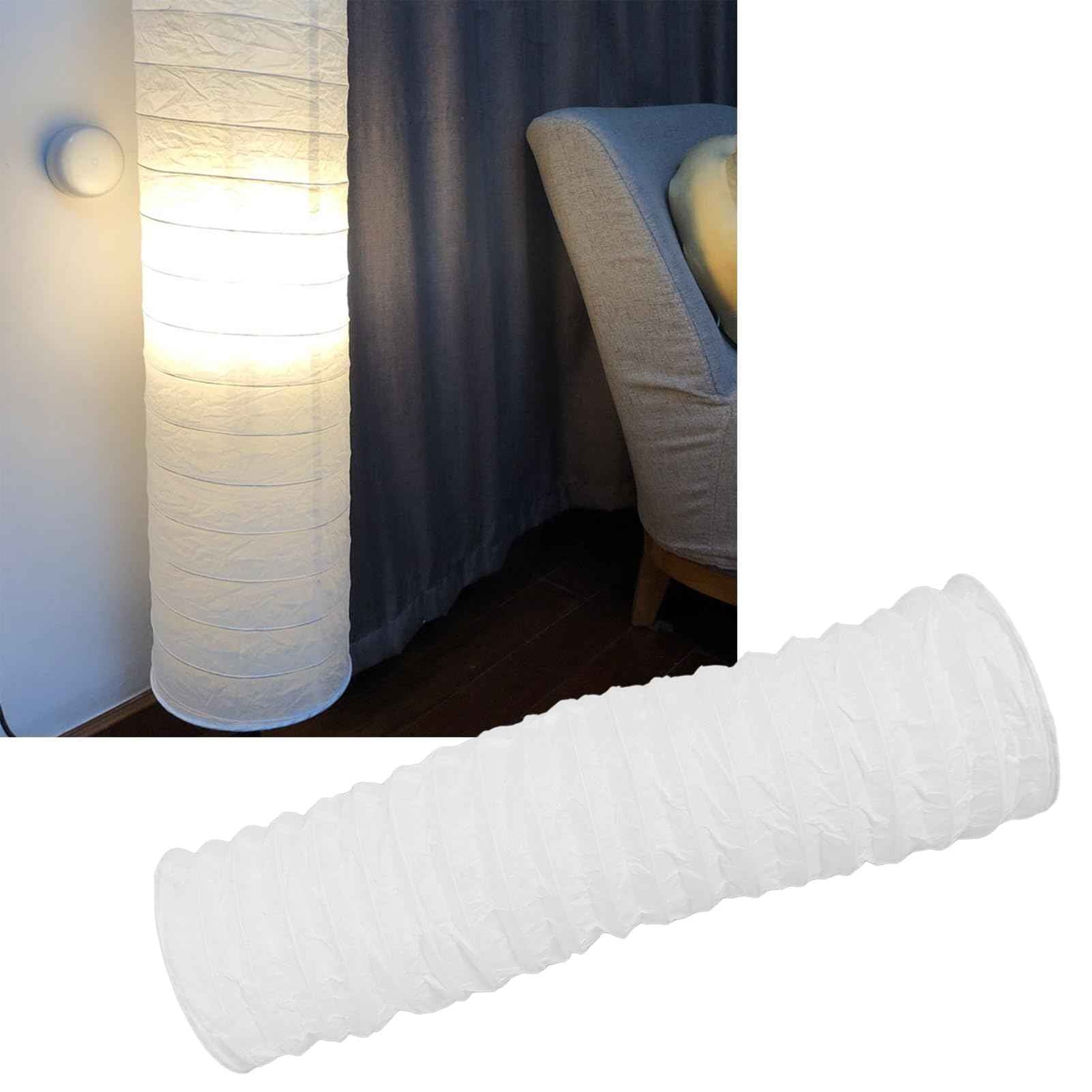 Rice Paper Floor Lamp Shade, Paper Floor Lampshade Light Accessories, Foldable Rice Paper Lamp Replacement Shade, Light Bulb Cage Guard for Living Room, 37 Inch