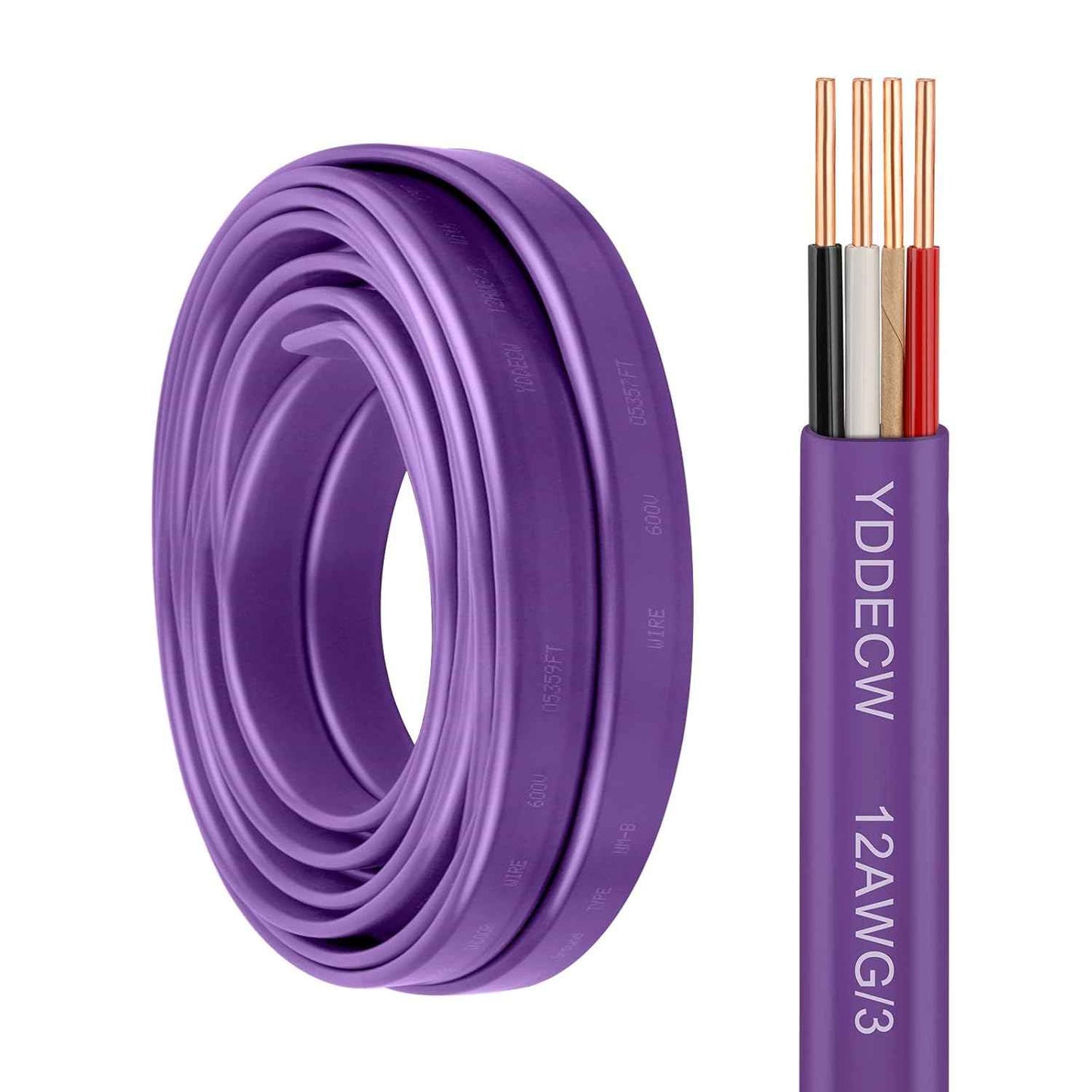 14 Gauge NM-B Wire with Ground - 50FT Pure Copper Indoor Electrical Cable for Outlets & Switches