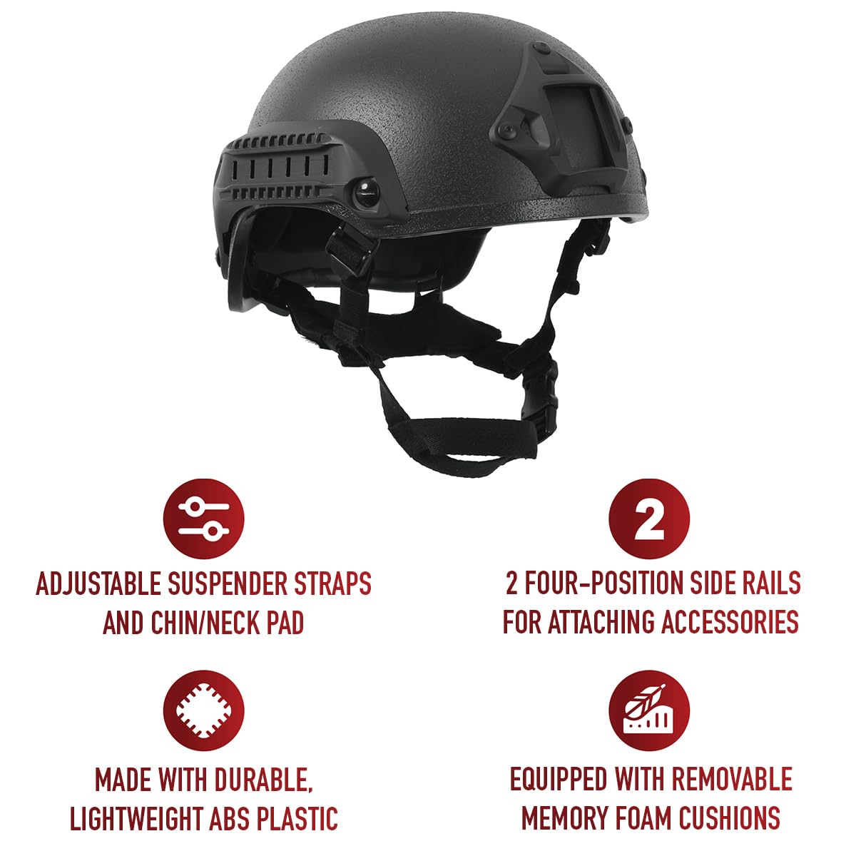 Rothco Base Jump Helmet - Lightweight ABS Construction for Gaming and Training Purposes