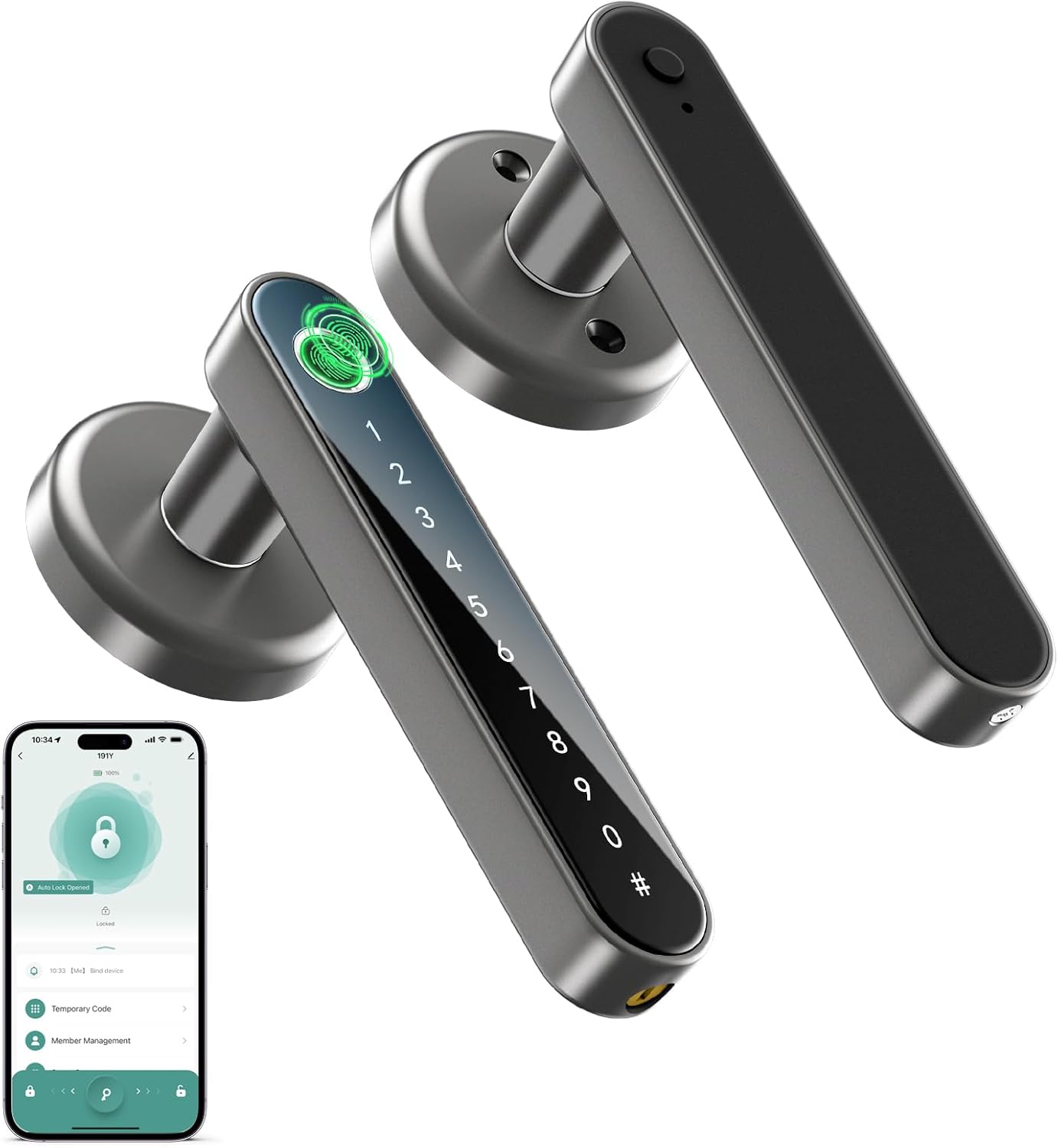 Smart Fingerprint Door Lock with Keypad - Keyless Entry Lock for Home & Office