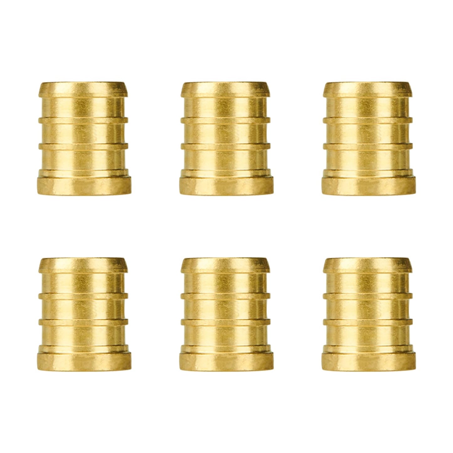 SUNGATOR Pex Fittings 3/4 Inch, 6-Pack 3/4" Pex Plug End Cap, No Lead Brass, NSF, UPC Certified