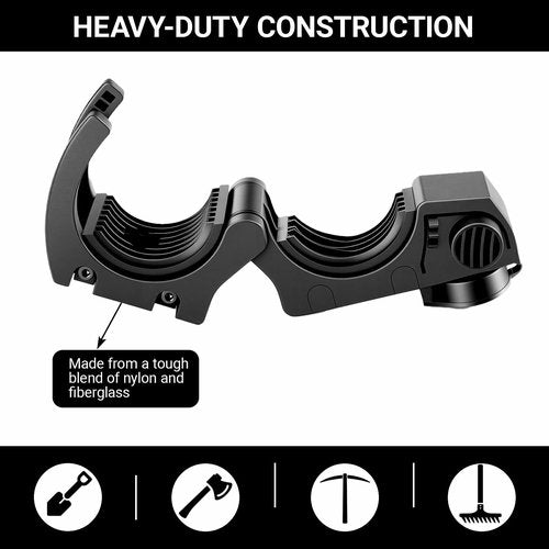 Locking Shovel Holder Quick Release Clamp, Anti-Theft Design,1" to 2" Diameter Tools Mount for Roof Rack Molle Panel Truck UTV ATV Off-Road Vehicle (2Pcs)
