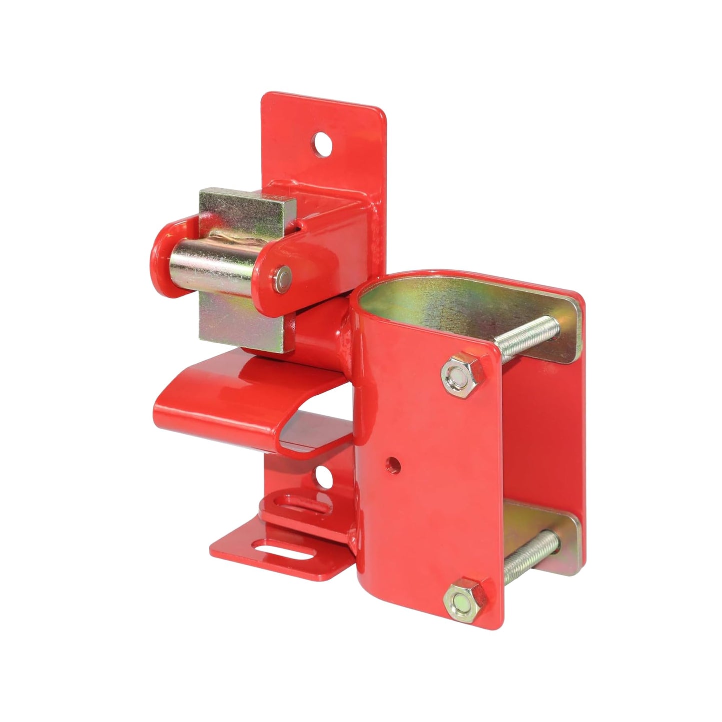 One Way Lockable Gate Latch for Metal Gates with 1-5/8" to 2" Diameter Tubes, Red S16100500
