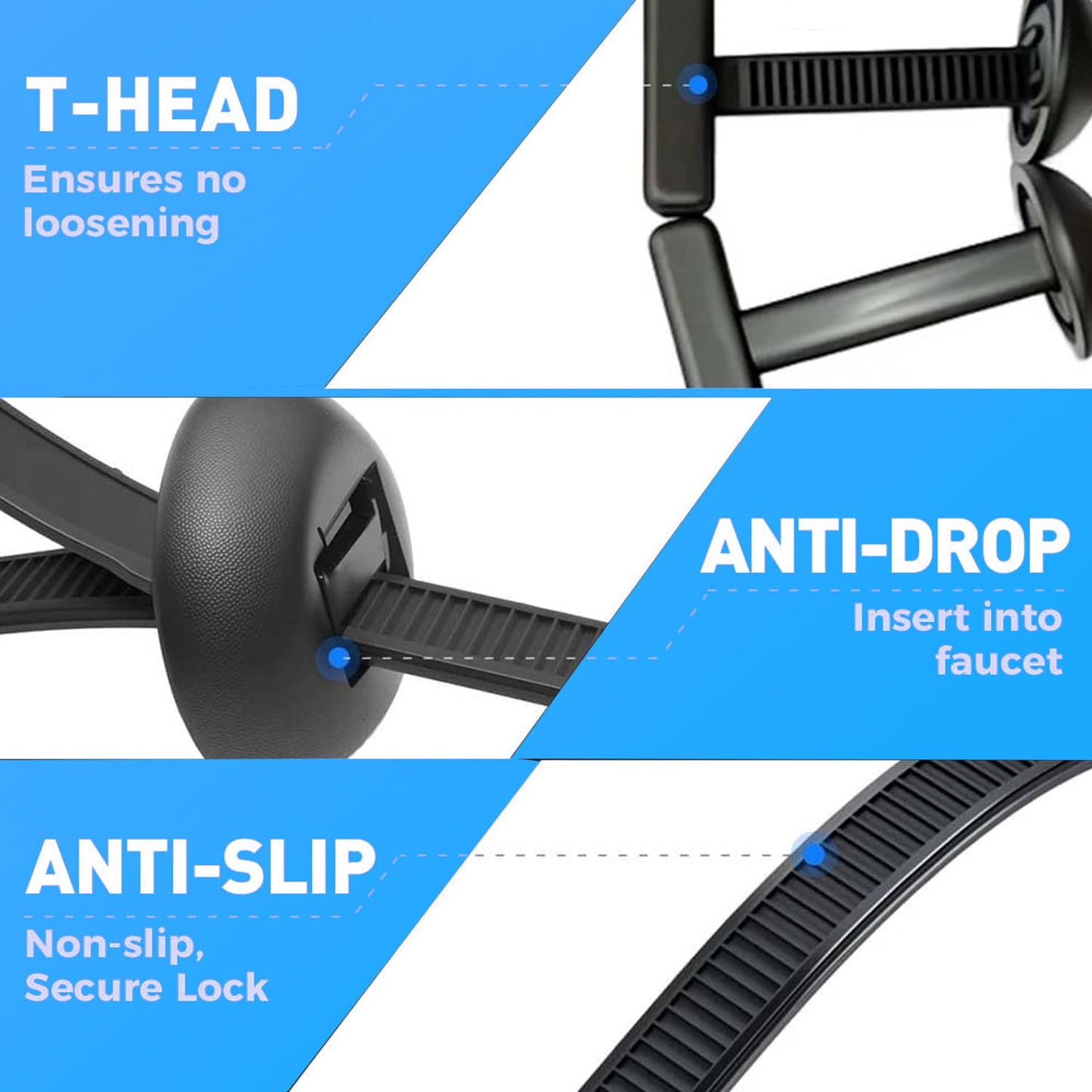 Nylon Universal Cable Tie Buckle, 100 PCS Heavy Duty Self-Locking Nylon Zip Ties Holder, Multi-purpose Plastic Cable Ties Tool, New Multifunctional Cable Tie Buckle for Car Daily Repair (100 PCS)