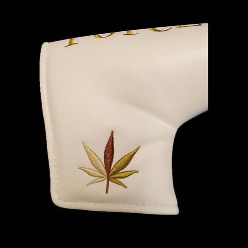 Fore-20 Golf Putter Headcover Green Lifestyle – White Gold Magnetic Blade Cover with Soft Lining Padding – Leatherette Club Cover Fits Most Standard Putters – Snug & Style-Forward Head Cover