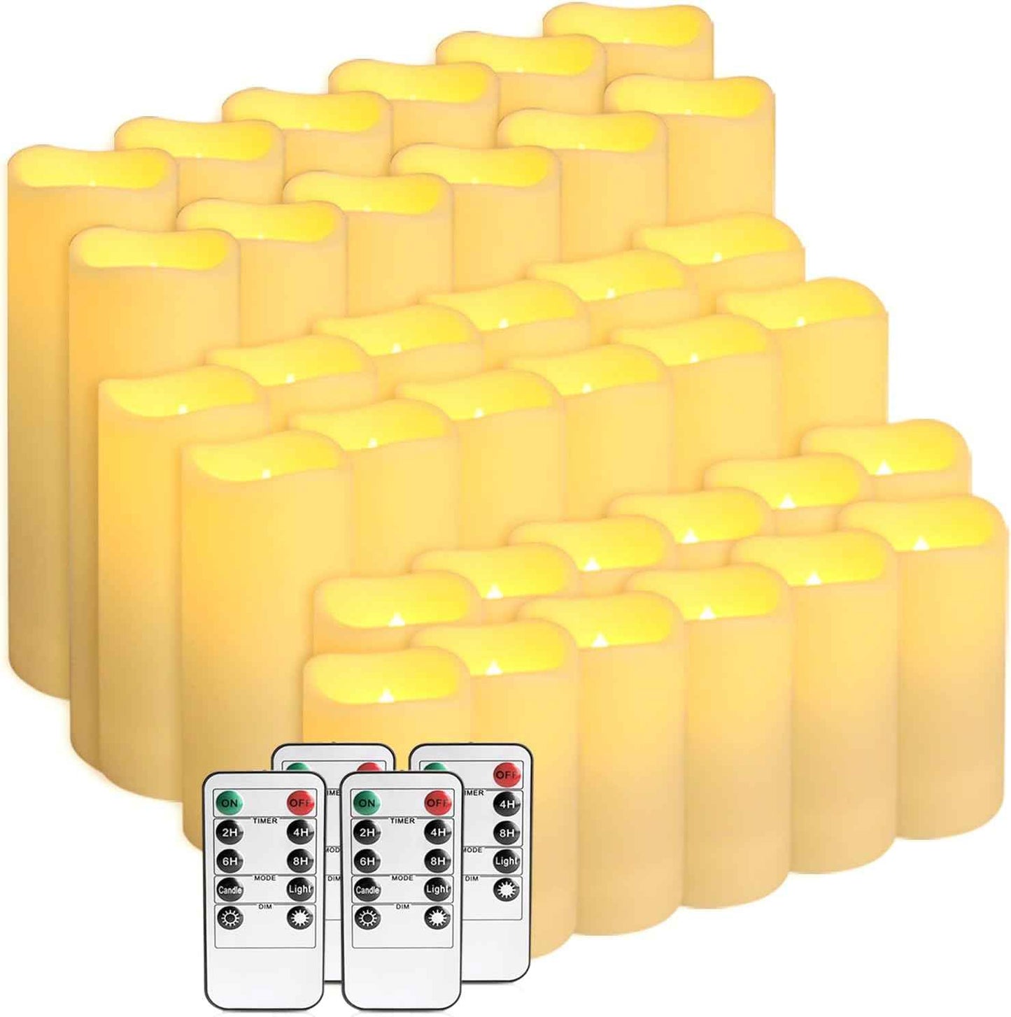 24-Pack Remote Control LED Flameless Candles - 3D Flame Timer Candles for Home, Weddings & Holidays