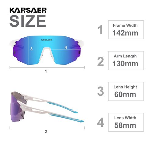 Karsaer Vision Sports Sunglasses for Men and Women TR90 Frame, UV400 Protection, Ideal for Cycling, Running, Baseball