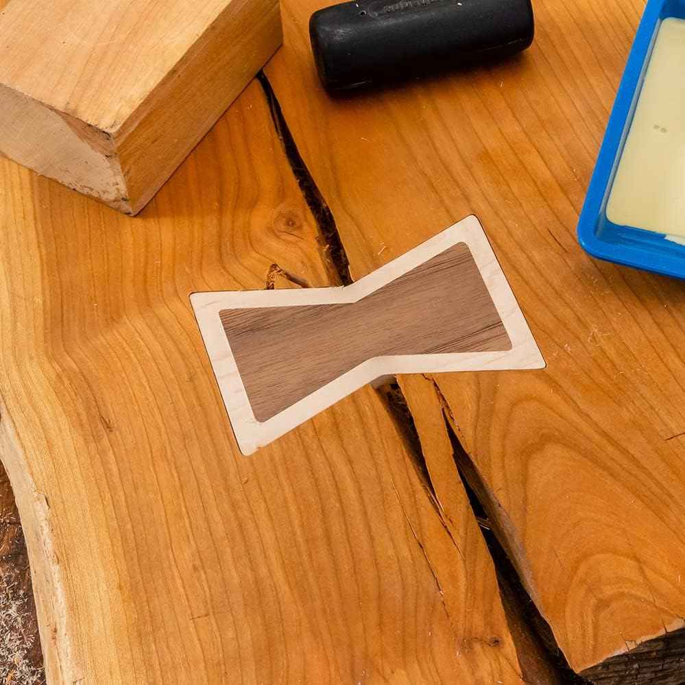 Bow Tie Inlay Kit for Woodworking - 3-in-1 Decorative Router Template Set with Frame, Bit & Bushing