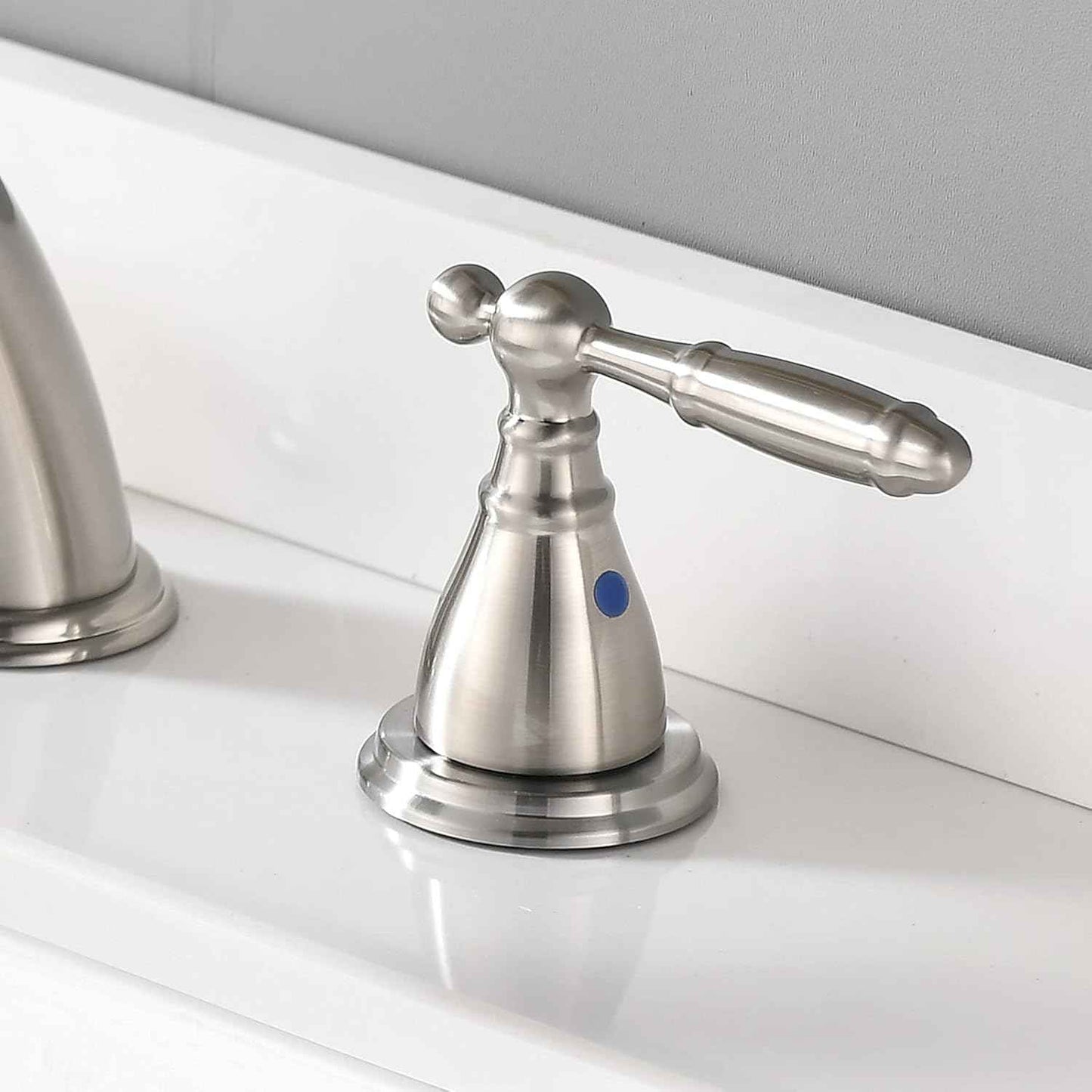 Phiestina 8-Inch Widespread Bathroom Faucet - Chrome, Lead-Free, Metal Pop-Up Drain, Model WF008-4-C
