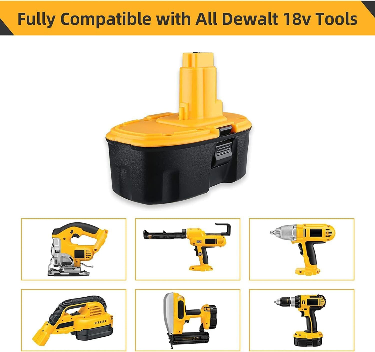 18V DeWalt DC9096 Replacement Battery - 2 Pack 5.0Ah XRP for Cordless Tools